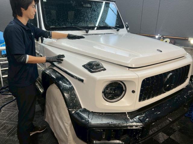 メルセデスAMG G63／ファインラボ マットセラミック／ホイール／フロントガラスコーティング＋撥水ワイパー交換のご紹介です　東京都世田谷区のジェミーズ株式会社　渋谷区　目黒区　港区　品川区　新規のお客様大歓迎　代車　レッカー
