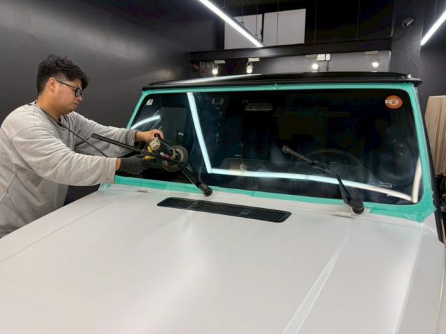 メルセデスAMG G63／ファインラボ マットセラミック／ホイール／フロントガラスコーティング＋撥水ワイパー交換のご紹介です　東京都世田谷区のジェミーズ株式会社　渋谷区　目黒区　港区　品川区　新規のお客様大歓迎　代車　レッカー