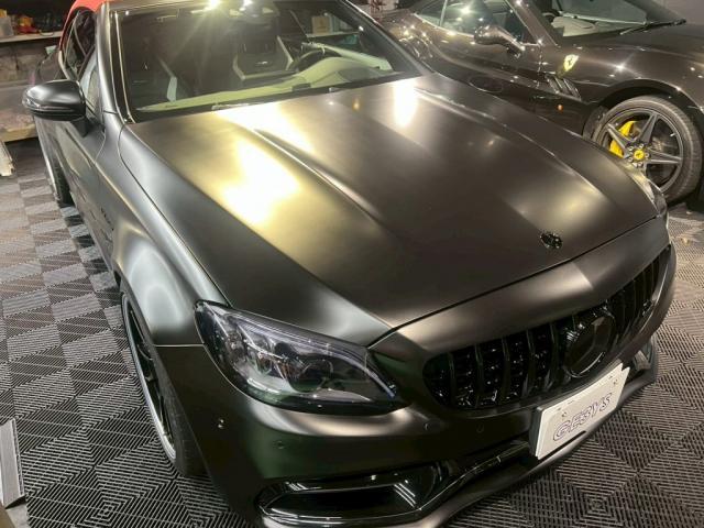 メルセデスAMG C63カブリオレ／ファインラボ レギュラーメンテナンスのご紹介です　東京都世田谷区のジェミーズ株式会社　渋谷区　目黒区　港区　品川区　神奈川　横浜市　川崎市　新規のお客様大歓迎　代車　レッカー