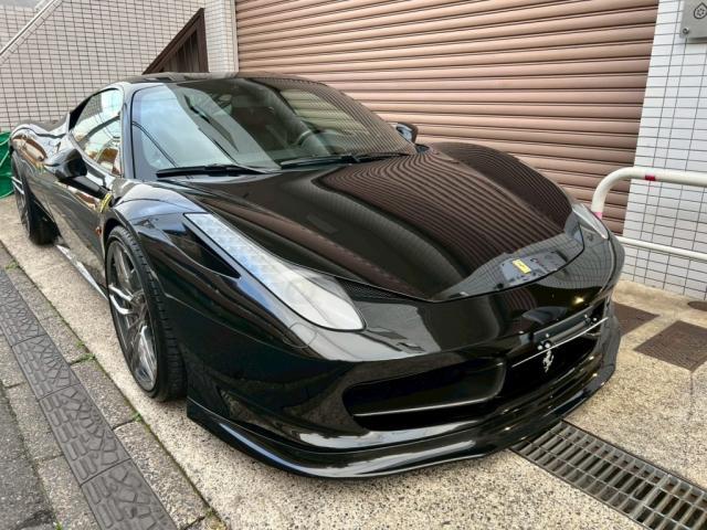 フェラーリ ４５８イタリア│ガラスリペア【世田谷区】東京都世田谷区のジェミーズ株式会社　渋谷区　目黒区　港区　品川区　横浜市　新規のお客様大歓迎　代車　レッカー