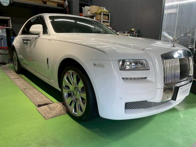 ロールスロイス ゴースト│ドラレコ取付／ホイール交換【世田谷区】東京都世田谷区のジェミーズ株式会社　渋谷区　目黒区　港区　品川区　横浜市　新規のお客様大歓迎　代車　レッカー