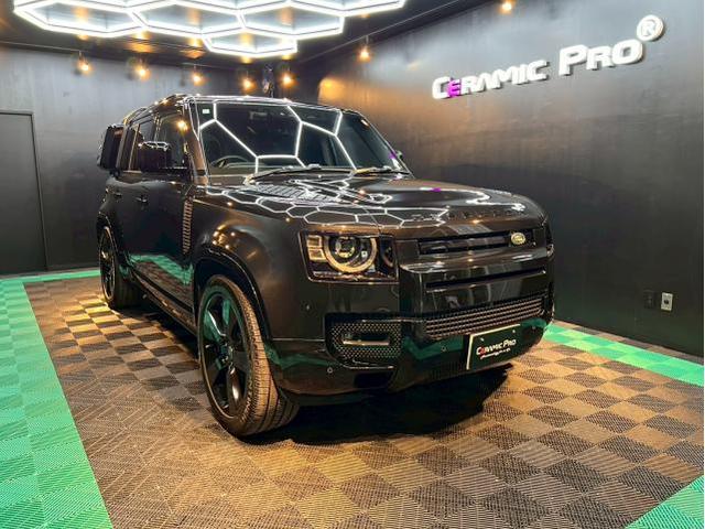 【ランドローバー ディフェンダー110／Ceramic Pro ION】セラミックプロイオン2層コーティング施工　東京都世田谷区のジェミーズ株式会社　渋谷区　目黒区　港区　品川区　神奈川　横浜市　川崎市　新規のお客様大歓迎　代車　レッカー