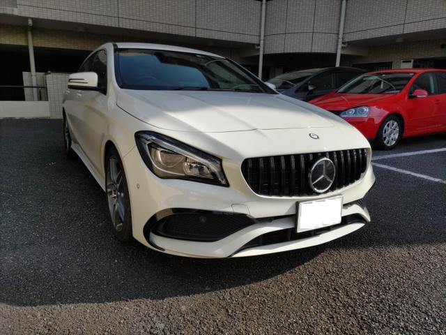 【フロントグリル交換】Mercedes-Benz　メルセデス・ベンツ　CLA180シューティングブレーク　W117　パナメリカーナグリル　無料代車　横浜市磯子区　横浜市中区　　横浜市港南区　鎌倉市　横須賀市　川崎市　株式会社クローバー