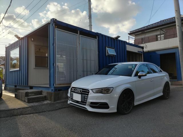 【ヒーターバルブ交換】【オイル交換】アウディ　S3　AUDI　A3　警告灯点灯　センサー不良　修理　点検　テスター　コンピュータ診断　横浜市磯子区　株式会社クローバー　無料代車貸し出し　キャッシュレス決済