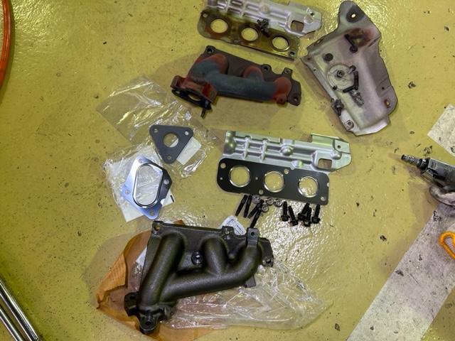 スズキ　エブリイ　DA17V　ターボ　排気漏れ修理　和泉市