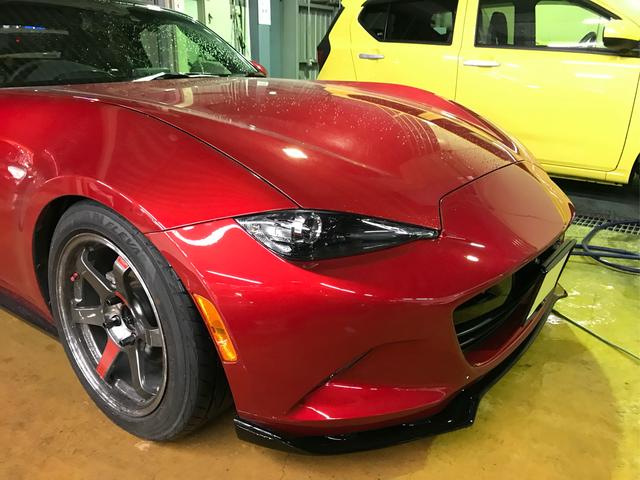 フロントバンパーマスコットスムージング マツダ ロードスター ND5RC H27年式 ご新規様 初来店 大阪市 車検 修理 鈑金 塗装 事故修理 パーツ持込取付 西成区 阿倍野区 住吉区 住之江区