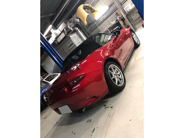 ホイール交換 車高調取り付け マツダ ロードスター ND5RC H28年式 大阪市 車検 修理 鈑金 塗装 事故修理 パーツ持込取付 西成区 阿倍野区 住吉区 住之江区