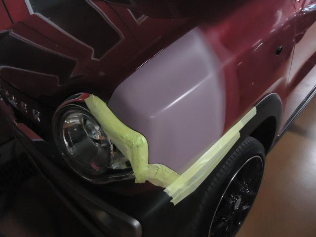 フロントフェンダー修理　ハスラー　DBA-MR31S　H27年式　ご新規様　初来店　大阪市　車検　修理　鈑金　塗装　事故修理　パーツ持込取付　西成区　阿倍野区　住吉区　住之江区　