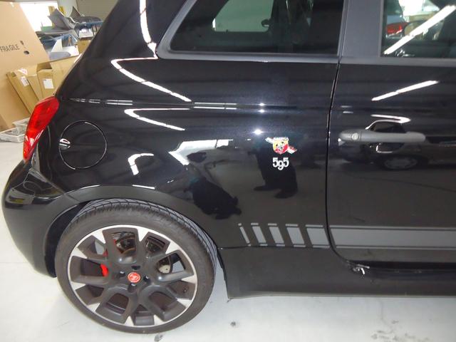 右リヤフェンダー修理　アバルト５９５　ABA-31214T　H30年式　ご新規様　初来店　大阪市　車検　修理　鈑金　塗装　事故修理　パーツ持込取付　西成区　阿倍野区　住吉区　住之江区　