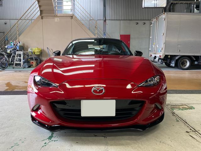 作業内容　マツダ　MX-5　ロードスター　H27年式　ご新規様　初来店　大阪市　車検　修理　鈑金　塗装　事故修理　パーツ持込取付　西成区　阿倍野区　住吉区　住之江区