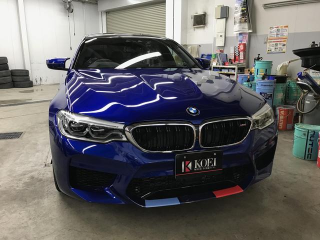 足回り交換　BMW　M5　F90（ABA-JF44M）　2020年式　ご新規様　初来店　大阪市　車検　修理　鈑金　塗装　事故修理　パーツ持込取付　西成区　阿倍野区　住吉区　住之江区　