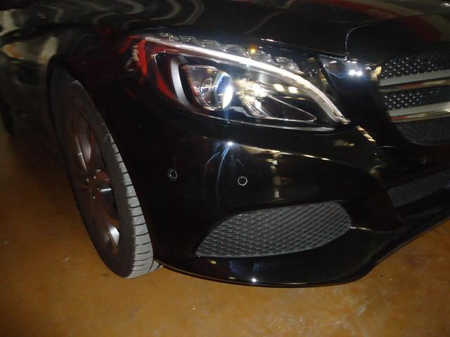 フロントバンパー修理　ベンツC180　DBA-205040C　H29年式　ご新規様　初来店　大阪市　車検　修理　鈑金　塗装　事故修理　パーツ持込取付　西成区　阿倍野区　住吉区　住之江区　