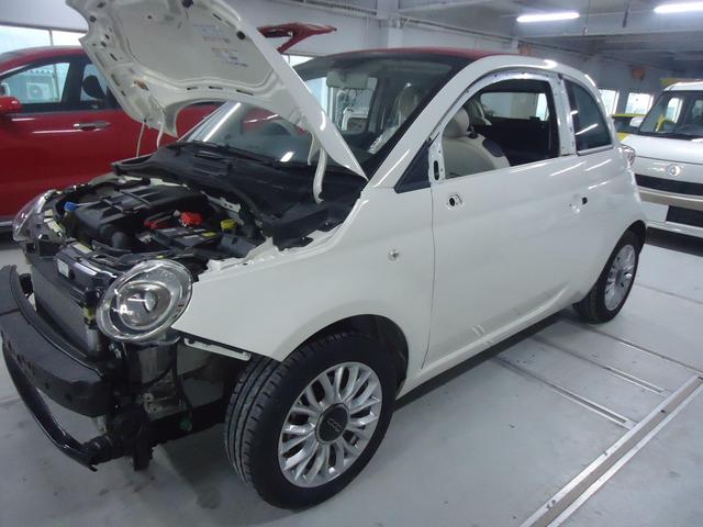 左側面修理　フィアット５００C　ABA-31212　H30年式　ご新規様　初来店　大阪市　車検　修理　鈑金　塗装　事故修理　パーツ持込取付　西成区　阿倍野区　住吉区　住之江区　