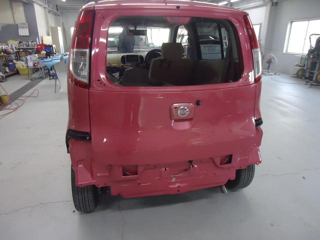 リヤ廻り修理　モコ　DBA-MG22S　H18年式　ご新規様　初来店　大阪市　車検　修理　鈑金　塗装　事故修理　パーツ持込取付　西成区　阿倍野区　住吉区　住之江区　