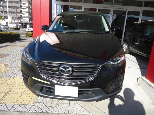 フロントバンパー修理　ＣＸ－５　DBA-KEEFW　H27年式　ご新規様　初来店　大阪市　車検　修理　鈑金　塗装　事故修理　パーツ持込取付　西成区　阿倍野区　住吉区　住之江区　