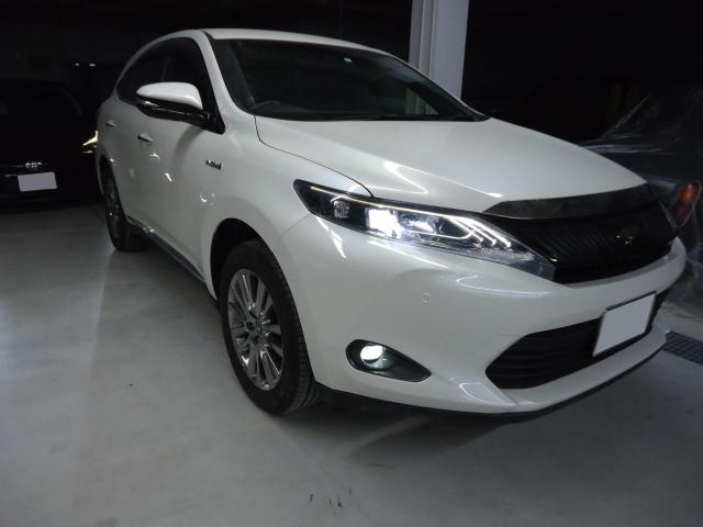 左フロント廻り修理　ハリアーハイブリッド　DAA-AVU65W　H29年式　ご新規様　初来店　大阪市　車検　修理　鈑金　塗装　事故修理　パーツ持込取付　西成区　阿倍野区　住吉区　住之江区　
 
