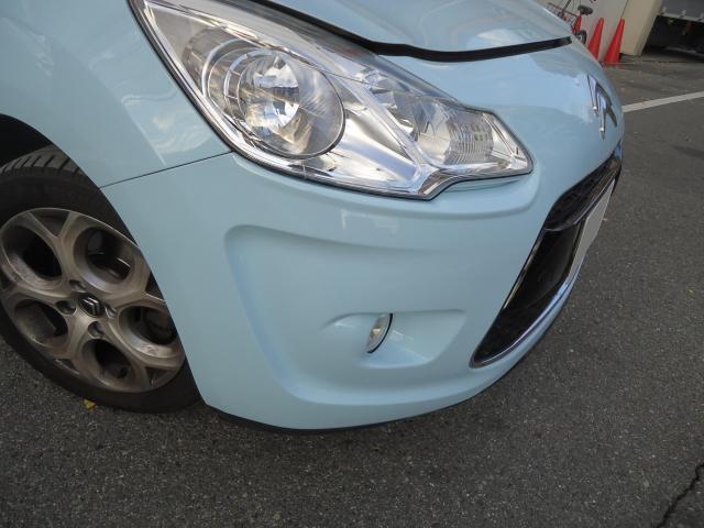 フロントバンパー修理　シトロエンＣ３　ご新規様　初来店　大阪市　車検　修理　鈑金　塗装　事故修理　パーツ持込取付　西成区　阿倍野区　住吉区　住之江区　