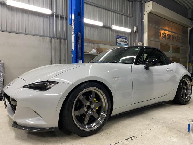 H27年式マツダロードスターＮＤ５ＲＣ　ご新規様　初来店　大阪市　車検　修理　鈑金　塗装　事故修理　パーツ持込取付　西成区　阿倍野区　住吉区　住之江区