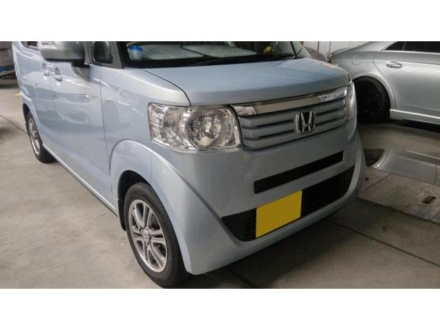 フロント廻り修理　N・ＢＯＸ　ＤＢＡ－ＪＦ１　H25年式　ご新規様　初来店　大阪市　車検　修理　鈑金　塗装　事故修理　パーツ持込取付　西成区　阿倍野区　住吉区　住之江区　