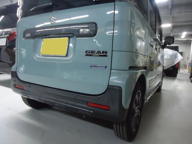 リヤ廻り修理　スペーシアギア　5AA-MK53S　R3年式　ご新規様　初来店　大阪市　車検　修理　鈑金　塗装　事故修理　パーツ持込取付　西成区　阿倍野区　住吉区　住之江区　