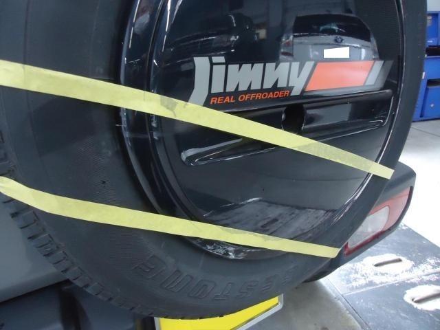 リヤ廻り修理　ジムニー　３ＢＡ－ＪＢ６４Ｗ　Ｒ２年式　ご新規様　初来店　大阪市　車検　修理　鈑金　塗装　事故修理　パーツ持込取付　西成区　阿倍野区　住吉区　住之江区　