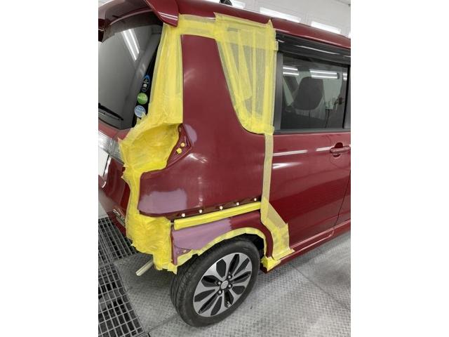 右リヤ廻り修理　ソリオ　ＤＢＡ－ＭＡ１５Ｓ　Ｈ２７年式　ご新規様　初来店　大阪市　車検　修理　鈑金　塗装　事故修理　パーツ持込取付　西成区　阿倍野区　住吉区　住之江区　