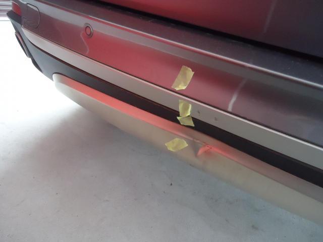 リヤ廻り修理　ＢＭＷ　Ｘ５　ご新規様　初来店　大阪市　車検　修理　鈑金　塗装　事故修理　パーツ持込取付　西成区　阿倍野区　住吉区　住之江区　