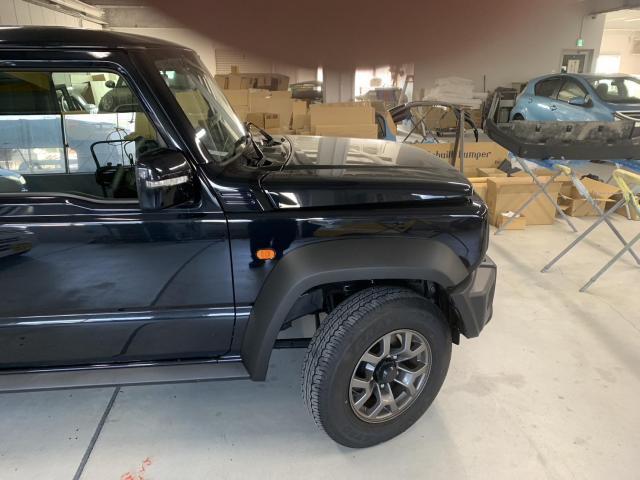 右フロント廻り修理　ジムニーシエラ　３ＢＡ－ＪＢ７４Ｗ　Ｒ４年式　ご新規様　初来店　大阪市　車検　修理　鈑金　塗装　事故修理　パーツ持込取付　西成区　阿倍野区　住吉区　住之江区　