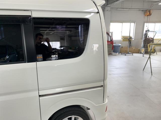 リヤ廻り修理　エブリィワゴン　ＡＢＡ－ＤＡ１７Ｗ　Ｒ１年式　ご新規様　初来店　大阪市　車検　修理　鈑金　塗装　事故修理　パーツ持込取付　西成区　阿倍野区　住吉区　住之江区　