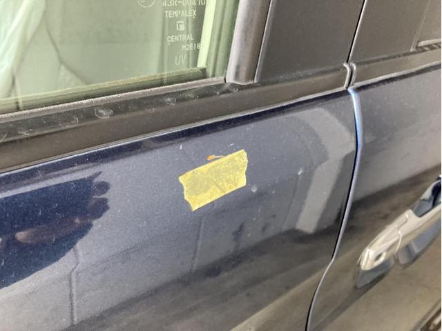 左フロントドア修理　スペーシアカスタム　４ＡＡ－ＭＫ５３Ｓ　Ｒ４年式　ご新規様　初来店　大阪市　車検　修理　鈑金　塗装　事故修理　パーツ持込取付　西成区　阿倍野区　住吉区　住之江区