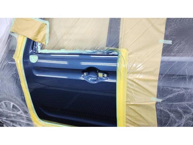 左フロントドア修理　スペーシアカスタム　４ＡＡ－ＭＫ５３Ｓ　Ｒ４年式　ご新規様　初来店　大阪市　車検　修理　鈑金　塗装　事故修理　パーツ持込取付　西成区　阿倍野区　住吉区　住之江区