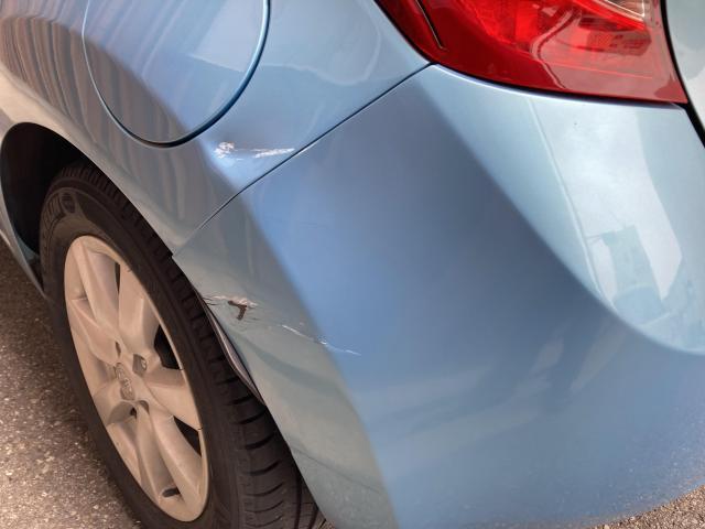 左リヤ廻り修理　ノート　ＤＢＡ－Ｅ１２　Ｈ２４年式　ご新規様　初来店　大阪市　車検　修理　鈑金　塗装　事故修理　パーツ持込取付　西成区　阿倍野区　住吉区　住之江区　