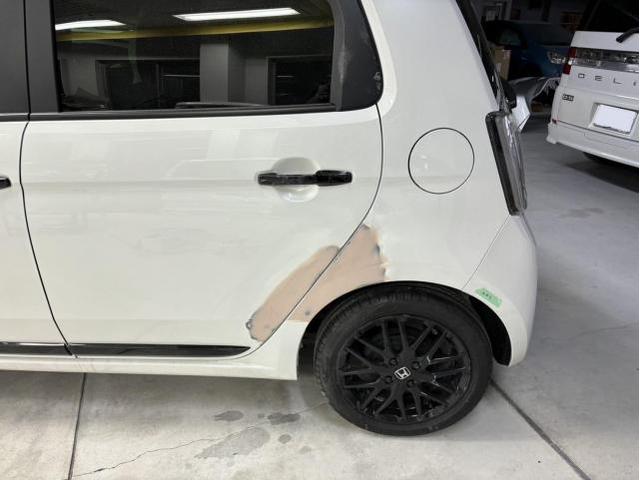 左サイド修理　Ｎ・ＯＮＥ　６ＢＡ－ＪＧ３　ご新規様　初来店　大阪市　車検　修理　鈑金　塗装　事故修理　パーツ持込取付　西成区　阿倍野区　住吉区　住之江区　