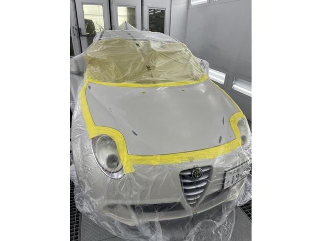 フロント廻り修理　アルファロメオ　ミト　ご新規様　初来店　大阪市　車検　修理　鈑金　塗装　事故修理　パーツ持込取付　西成区　阿倍野区　住吉区　住之江区　