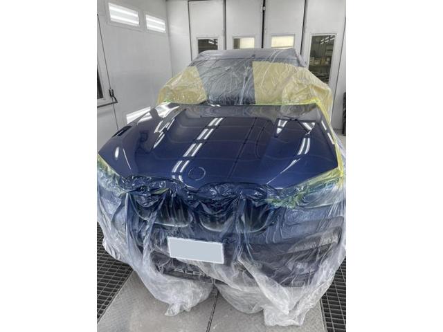 フロントフード修理　ＢＭＷアルピナ　ＸＤ３　ご新規様　初来店　大阪市　車検　修理　鈑金　塗装　事故修理　パーツ持込取付　西成区　阿倍野区　住吉区　住之江区　