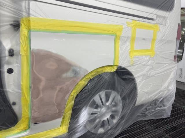 左サイド修理 キャラバン LDF-VW2E26 H29年式 ご新規様 初来店 大阪市 車検 修理 鈑金 塗装 事故修理 パーツ持込取付 西成区 阿倍野区 住吉区 住之江区