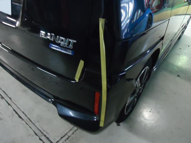 リヤ廻り修理　ソリオバンディット　ＤＡＡ－ＭＡ３６Ｓ　ご新規様　初来店　大阪市　車検　修理　鈑金　塗装　事故修理　パーツ持込取付　西成区　阿倍野区　住吉区　住之江区　