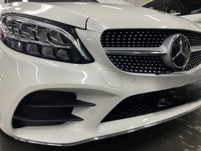 メルセデス・ベンツ　Ｃクラス　板金・外装補修　フロントバンパー　京都府　京都市　輸入車　外車　修理　車検　メンテナンス　カスタム　タイヤ交換　宇治市　長岡京市　亀岡市　大津市　草津市　守山市　栗東市　茨木市　高槻市　奈良市